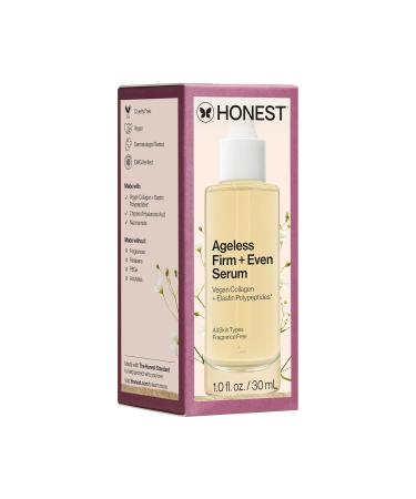 Honest Beauty Ageless Firm and Even Serum Powered by Vegan Collagen Elastin Polypeptides Firmer-Looking Skin Fragrance Free EWG Verified Cruelty-Free 1 fl oz Firming Serum 1 fl oz - Buy Online on GoSupps.com