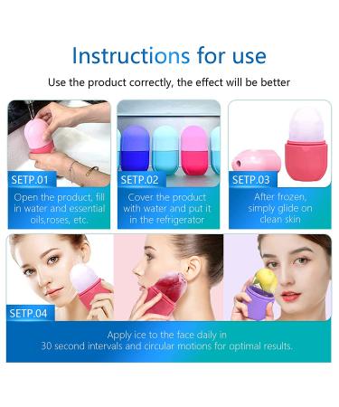 PASNOWFU Ice Cube Face Roller - Brighten Skin, Tighten & De-Puff Eyes, Cryotherapy Treatment - Pink, 2.6x2.1x4.9 Inch - Buy Online on GoSupps.com