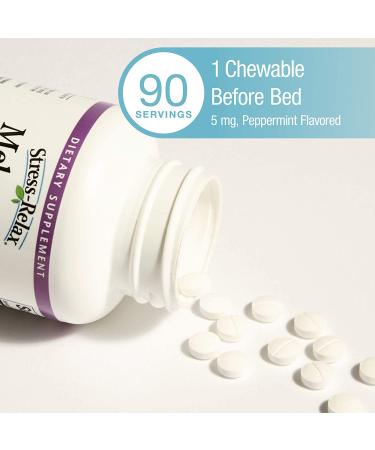 Natural Factors Stress-Relax Melatonin 5mg | 90 Chewable Tablets for Sleep Support - Buy Online on GoSupps.com