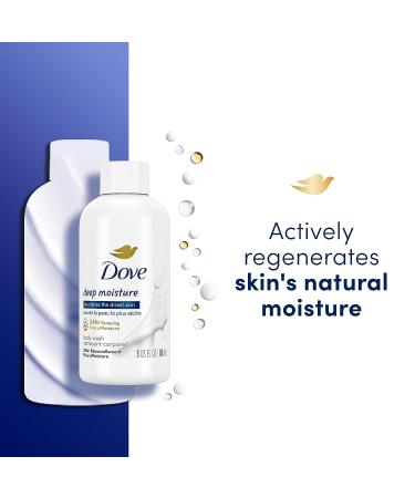 Dove Deep Moisture Body Wash 3 oz - Nourishing Formula for Dry Skin - Buy Online on GoSupps.com