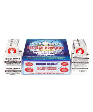 Box of Premium Quality Refined Camphor Blocks for Aromatherapy Odor Eliminator Puja Alcanfor (454 Grams)