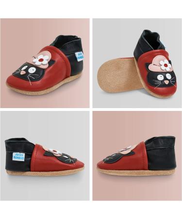 Cat in a Hat Baby Shoes - Soft Sole Leather Toddler Shoes for Baby Girl Boy Walking 0-6 Months - Buy Online on GoSupps.com