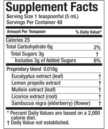 BRONCOLITO Honey Syrup for Children - Natural Elder Flower Licorice Mullein & Eucalyptus - 8 FL OZ Dietary Supplement - Buy Online on GoSupps.com