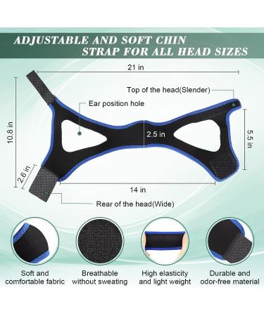Adjustable Anti-Snoring Chin Strap for Sleep Apnea | Breathable Cpap Chin Strap | Effective Snoring Solution for Men and Women - Blue - Buy Online on GoSupps.com