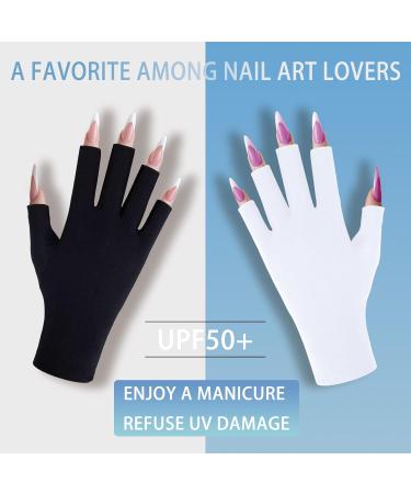  CGBOOM UV Nail Gloves - Protective gloves for gel manicures fingerless protect hands from UV lamps skin care - Buy Online on GoSupps.com