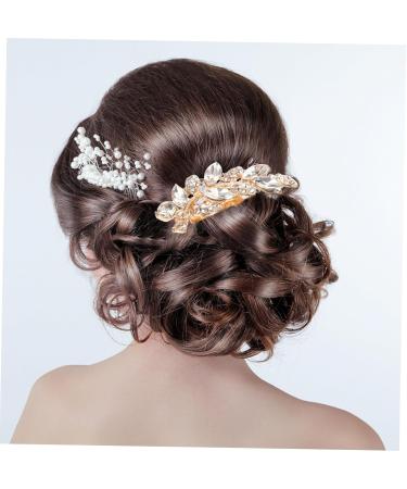 DOITOOL small willow leaves hair girl small bridal hair comb Miss Japanese and Korean wedding bridal hair comb headpiece for bride gold headpiece hair accessories Clip - Buy Online on GoSupps.com