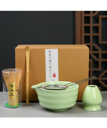Csuntikulo Japanese matcha set with bamboo matcha whisk spoon bowl and whisk holder perfect for a traditional tea ceremony matcha set ideal for preparing matcha tea