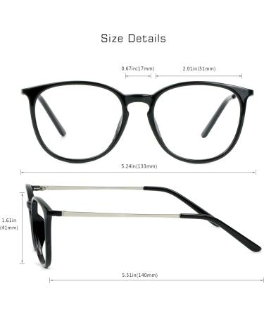 VisionGlobal Blue Light Blocking Glasses for Men & Women - Anti Eye Strain Stylish Oval Frame 3.00x Magnification Glare Reduction - Buy Online on GoSupps.com