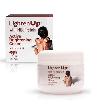 LightenUp  Lactic Acid Cream | 3.4 Fl oz 100ml | Skin Brightening Creams  Hyperpigmentation Treatment | Fade Dark Spots on : Body  Knees  Underarms  Armpit  Intimate Parts  Face