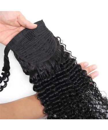 Ponytail Extensions Deep Wave Ponytail Extension Clip In Long Wavy Curly Wrap Around Long Ponytail Natural Color Remy Human Hair Extensions for Black Woman for Women(Size:24inch 100g) - Buy Online on GoSupps.com