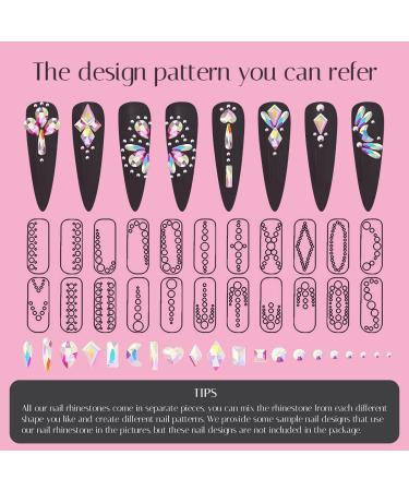 Nail Art AB Crystals Rhinestones Set - 3100pcs for Acrylic Nails Design - 12 Types of Special-Shaped Diamonds + 2500 Flatback Rhinestones Kit for Colorful DIY Nail Decor - Buy Online on GoSupps.com