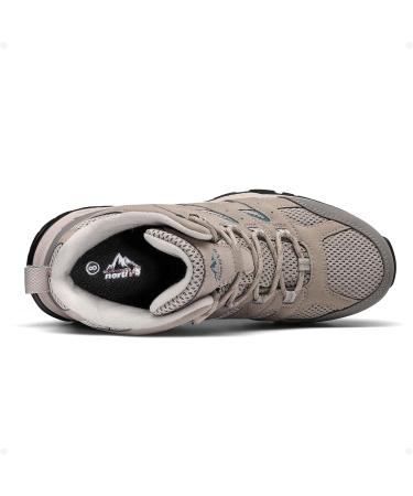 NORTIV 8 Women's Waterproof Hiking Boots - Lightweight Mid Trekking Boots 9 Light Grey - Buy Online on GoSupps.com