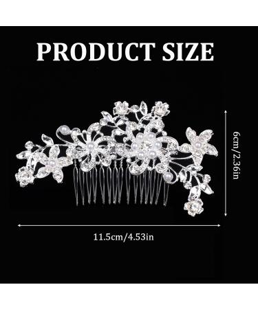 Bridal Wedding Hair Comb Headpiece with Pearls - Sparkly Hair Accessories for Women, Brides, and Bridesmaids - Buy Online on GoSupps.com