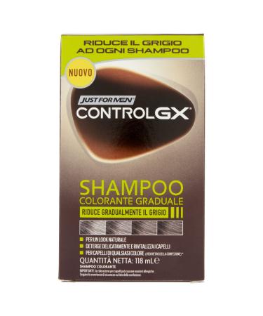 Just For Men - Control GX - Color Shampoo, Gradually Reduces Gray Hair for a Natural Look, 118 ml