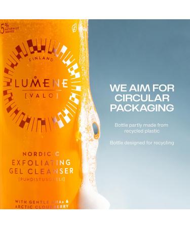 LUMENE Nordic-C Valo Exfoliating Gel Cleanser | Vitamin C & AHAs | Arctic Cloudberry Seed Extract | Removes Makeup & Impurities | Gentle Daily Exfoliation | Vegan & Upcycled Ingredients | 5.1 Fl.oz. - Buy Online on GoSupps.com