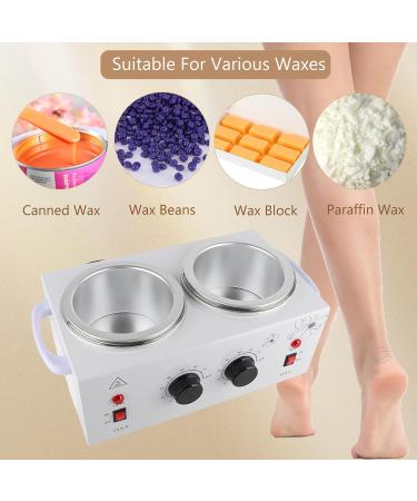 DaizySight Double Wax Warmer for Painless Hair Removal Professional Beauty Salon Wax Heater Pot for Women Men Domestic with Adjustable Temperature Set 220V (Double Pots) - Buy Online on GoSupps.com