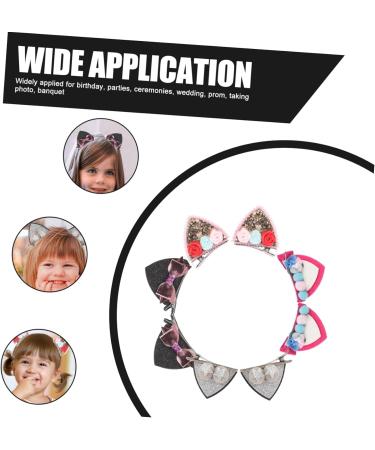 FAVOMOTO 4 Pairs Animal Ear Hair Barrette Hair Accessories for Hair Barrette Hair Barrette Cat Ears Hairpins Barrette Sequin Hair Clips Cute Cloth - Buy Online on GoSupps.com