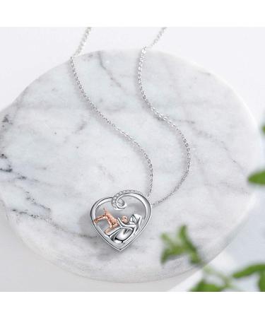 Chenghong 925 Sterling Silver Dog Pendant Necklace with Crystals - Perfect Gift for Dog Lovers | Rose Gold Dog Jewelry for Women - Buy Online on GoSupps.com