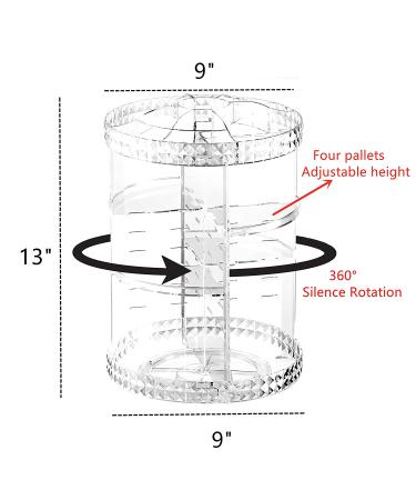 Cq acrylic 360 Degree Rotating Makeup Organizer - 4 Tier Adjustable Cosmetic Storage Display Case - Buy Online on GoSupps.com