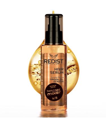 Redist Keratin Argan Hair Serum 125ml for anti-frizz treatment of dry brunema & strained hair I hair care keratin & argan hair treatment I hair oil treatment |Gloss & smoothness - Buy Online on GoSupps.com