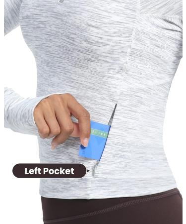 AVGO Women's Half Zip Long Sleeve Workout Shirt - Small White Space Dye - Buy Online on GoSupps.com