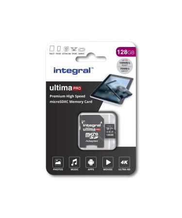 Integral 128GB Micro SD Card 4K Video Premium High Speed Memory Card SDXC Up to 100MB s Read Speed and 50MB s Write Speed V30 C10 U3 UHS-I A1 Premium High Speed 128gb