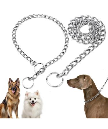 Dog Chain Collars Chain Dog Collar Dog Choker Chain Choker Chain for Dogs Metal Chain Strong Iron Metal Dog Choker Pet Training Choker Non-Slip Collar for Puppy Training Walking Traveling