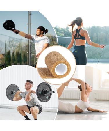 60 Pack Self-Adhesive Bandage Wrap - 3"x5 Yards Cohesive Vet Wrap for Sports & Pets - Elastic Breathable Tan - Buy Online on GoSupps.com