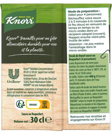 Knorr Les Moments Gourmets Roquefort Sauce 4 Parts 30 cl - Pack of 4 - Buy Online on GoSupps.com