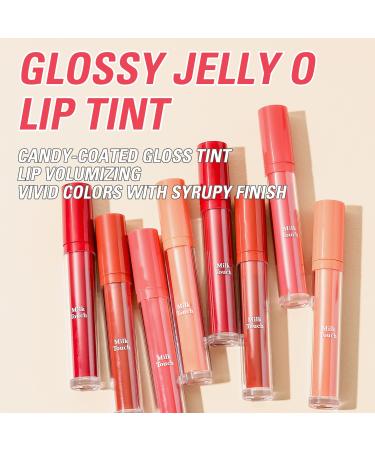 MILKTOUCH Glossy Jelly O Lip Tint (Peach Bear) - Intense Pigment Formula for Clear & Syrupy Finish, Long-Lasting Candy-Coated Gloss - 0.15 fl.oz - Buy Online on GoSupps.com