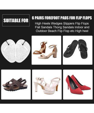 AIEX Gel Metatarsal Pads - 12pcs Forefoot Cushions for Women | Soft Gel Insole Pads for High Heels, Flip Flops - Pain Relief - Buy Online on GoSupps.com
