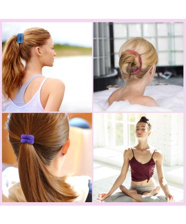 Boobeen 12 Pack Thick Hair Ties for Curly Hair - Seamless Large Hair Elastics for Women - Coloured Stretch Rubber Bands - Buy Online on GoSupps.com