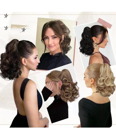 Ponytail Extensions Ponytail Hair Extensions Long Curly Wavy 12" Claw Clip Ponytail Fluffy Clip on Pony Tails Synthetic Hairpiece for Women for Women(G188-2) - Buy Online on GoSupps.com