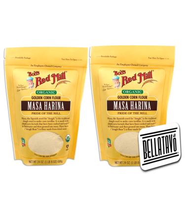 Organic Masa Harina Flour Bundle - 2x 24 oz Bags of Bobs Red Mill Corn Flour with BELLATAVO Magnet - Buy Online on GoSupps.com