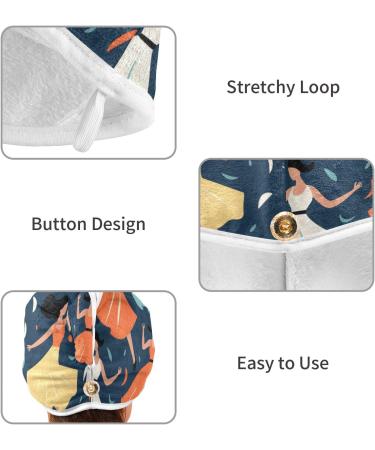 Super Absorbent Dancing Girl1 Hair Towel 2 Pack - Quick Dry Hair Drying Turbans for Women & Girls - Buy Online on GoSupps.com