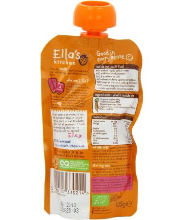 Ella's Kitchen Organic Carrots Apples & Parsnips Stage 1 120g Baby Food - Buy Now! - Buy Online on GoSupps.com