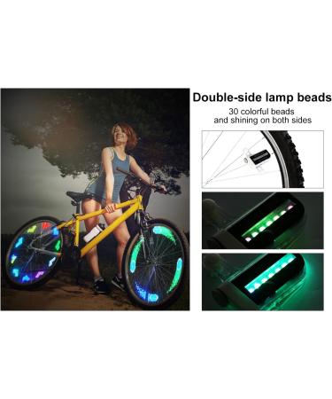 Rottay Bike Wheel Lights  Bicycle Wheel Lights Waterproof RGB Ultra Bright Spoke Lights 14-LED 30pcs Changes Patterns -Safety Cool Bike Tire Accessories Kids Adults-Visible from All Angle 2-pack - Buy Online on GoSupps.com