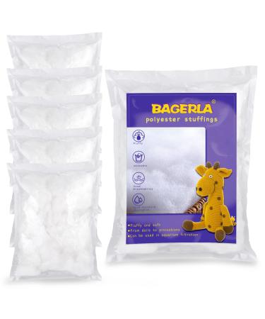 BAGERLA 900g/31.7oz White Polyester Fiber Fill, Fluff Stuffing High Resilience Fill Fiber, Stuffing Fiber Filling Material for Stuffed Animals Pillow Cushion Pouf Quilts Paddings Homemade Essentials