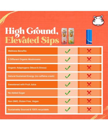 High Ground Elixir Mushroom Seltzer Variety Pack | Lion s Mane for Focus Reishi for Stress Cordyceps Chaga Turkey Tail L-Theanine | Adaptogen Drink | Low Cal No Added Sugar 12oz Cans 6 Pack Variety Pack 6 Pack - Buy Online on GoSupps.com