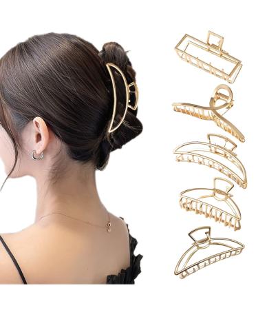 Hair clips hair clip big thick hair 5 pieces slipproof hair clamps hair clip women thin hair big hair clip thick hair hair clip hair claw (metal b)