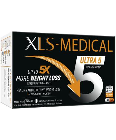 XLS-Medical Ultra 5 Weight Loss Capsules - Reduces Calories Absorbed from Dietary Fats - Lose Up to 5x more Weight - With Okranol as Active Ingredient - 84 Capsules 2 Week Supply