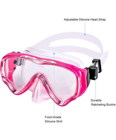 Phitnis Kids Snorkel Set - Dry Top Mask for Boys and Girls (Pink) | Anti-Fog, Anti-Leak Snorkeling Gear for Children Ages 4-12 - Buy Online on GoSupps.com