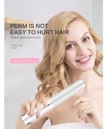 Flux Cordless Mini Flat Iron - Travel-Ready Rechargeable Hair Straightener & Curling Iron | Portable Ceramic Hair Styling Tool in White - Buy Online on GoSupps.com