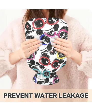 Hot Water Bottles with Panda Glasses Pattern | 2L Heating Bag for Pain Relief - Ideal for Women & Adults - Buy Online on GoSupps.com