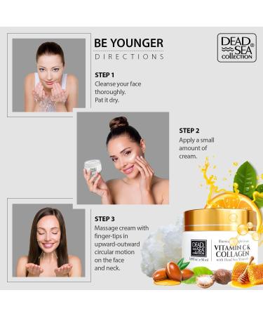Dead Sea Collection Anti Wrinkle Vitamin C & Collagen Night Face Cream - Skin Care Essential Face Cream for Women and Men - 50ml Face Moisturizer for All Skin Types - Buy Online on GoSupps.com
