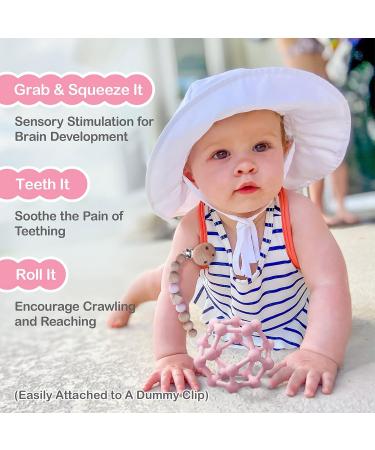 Shop McGmitt Sensorik Bei ring Ball - Silicone Baby Chew Toys for Grip & Early Childhood Education (Pink) | International Shipping Available - Buy Online on GoSupps.com