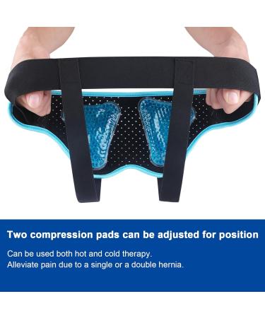 Adjustable Hernia Belt Truss for Inguinal & Sports Hernia | Large Size with 2 Removable Cold/Hot Therapy Pads - International Shipping - Buy Online on GoSupps.com