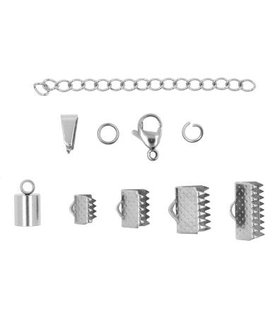Mandala Crafts Stainless Steel Ribbon Clamps for Jewelry Making - 240 PCs 6mm 8mm 10mm Ribbon End Crimps & Clasps for Bracelets, Necklaces, and Bookmarks - Buy Online on GoSupps.com
