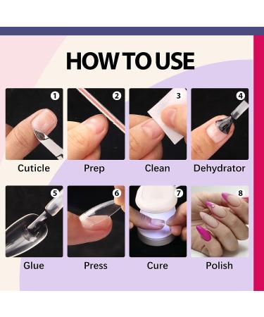 Square Gel Nail Kit with 500Pcs Clear Tips and Glue - ECBASKET Nail Extension Kit for Nail Art | UV Lamp and 15ML Gel Nail Glue Included - Buy Online on GoSupps.com