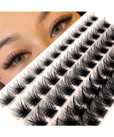 HBZGTLAD Lash Clusters DIY Eyelash Extensions 60 Clusters Lashes 0.07mm D Curl LASH Mega Volume Individual Lashes Eyelash Clusters Extensions Wispy Lashes Cluster DIY at Home (B4 D-9-16mmMIX)